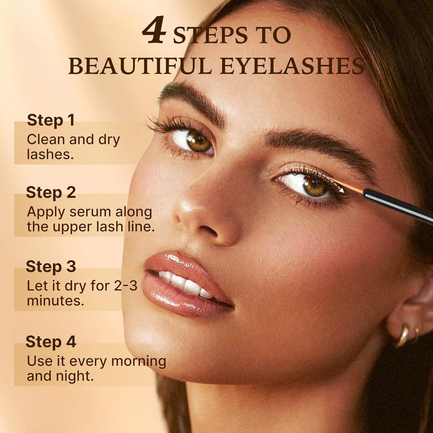 Eyelash Growth Serum with Advanced Formula: Rapid Eye Lash Enhancing Serum for Eyelash and Eyebrow Growth in 3-4 Weeks - Boost Longer Thicker and Fuller Lashes 3ML