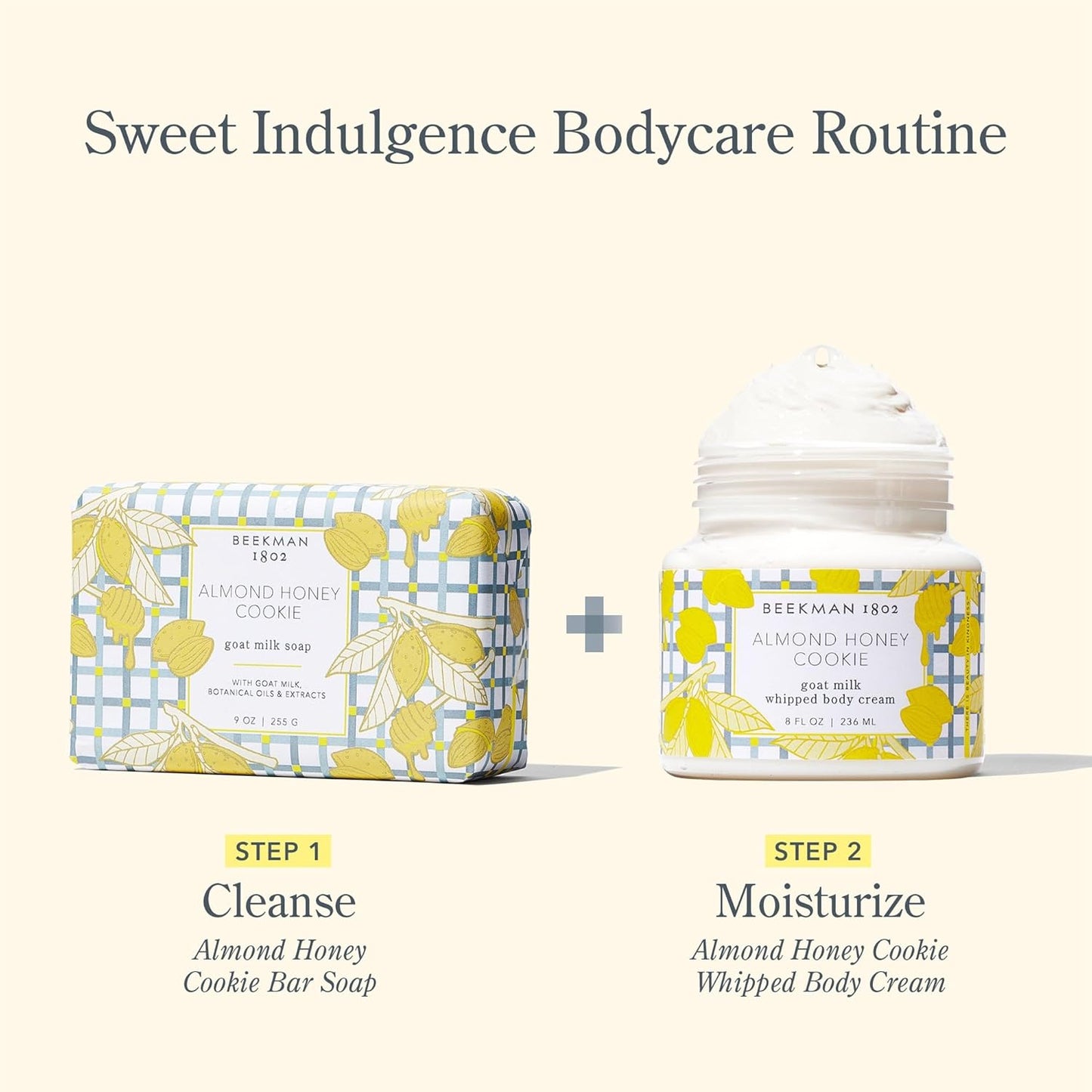 Beekman 1802 Almond Honey Cookie Whipped Body Cream - 8 oz - Moisturizes, Soothes & Softens - With Coconut Oil and Mango Seed Butter - No Irritation - Good for Sensitive Skin