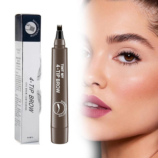 2025 Upgraded Magic Eyebrow Pencil for Women, Long-Lasting Ultra-Fine Tip Waterproof Eye Brow Pencils with 4 Fork, Smudge-Proof Natural Brow Makeup for Women - Dark Brown