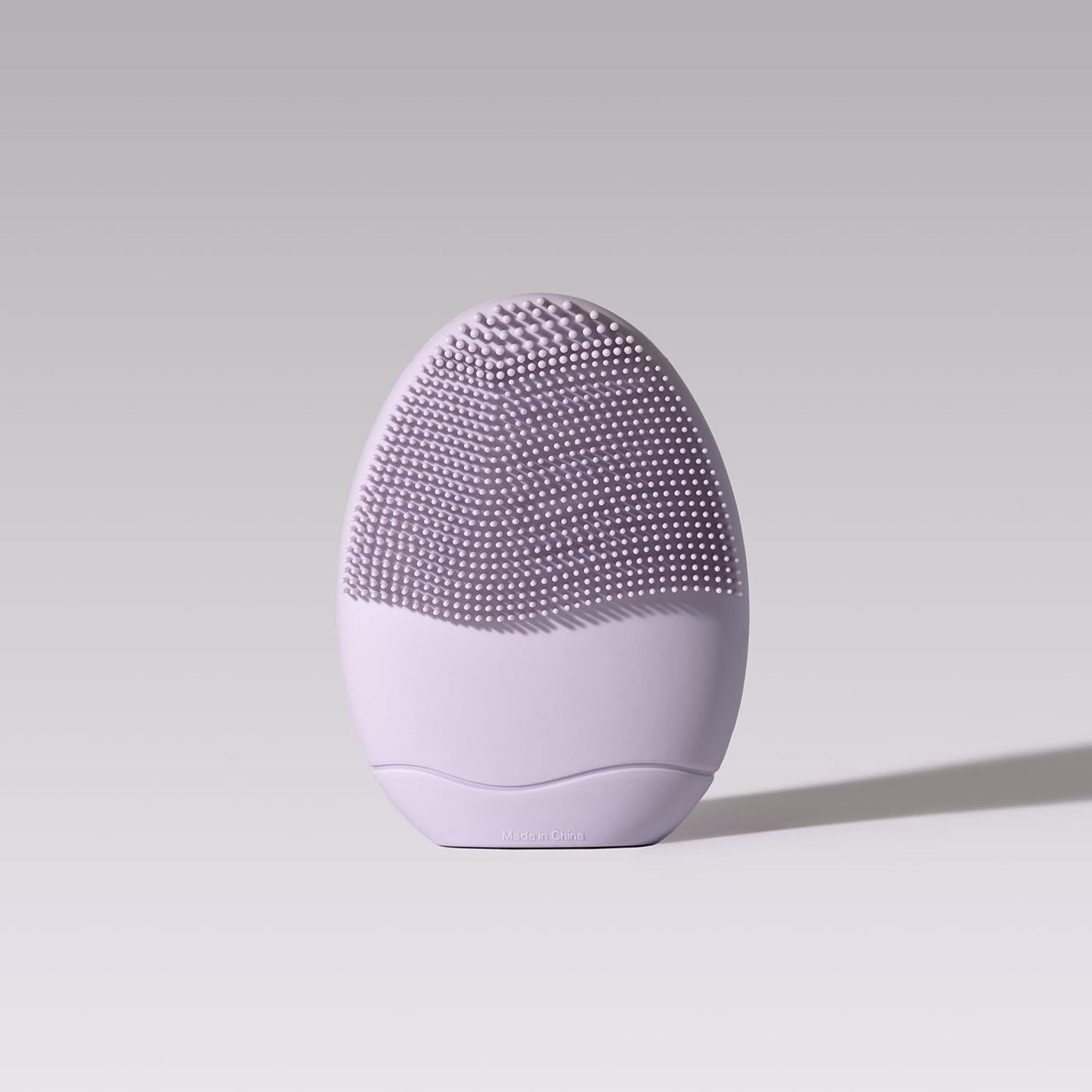 LOLLIPOP Dual-Sided Facial Cleansing Brush | Palm Size Silicone Face Exfoliator and Soft Fiber Cleanser | Manual Face Scrubber for Pores, Makeup Removal, Blackhead and Skincare Routine, Plum