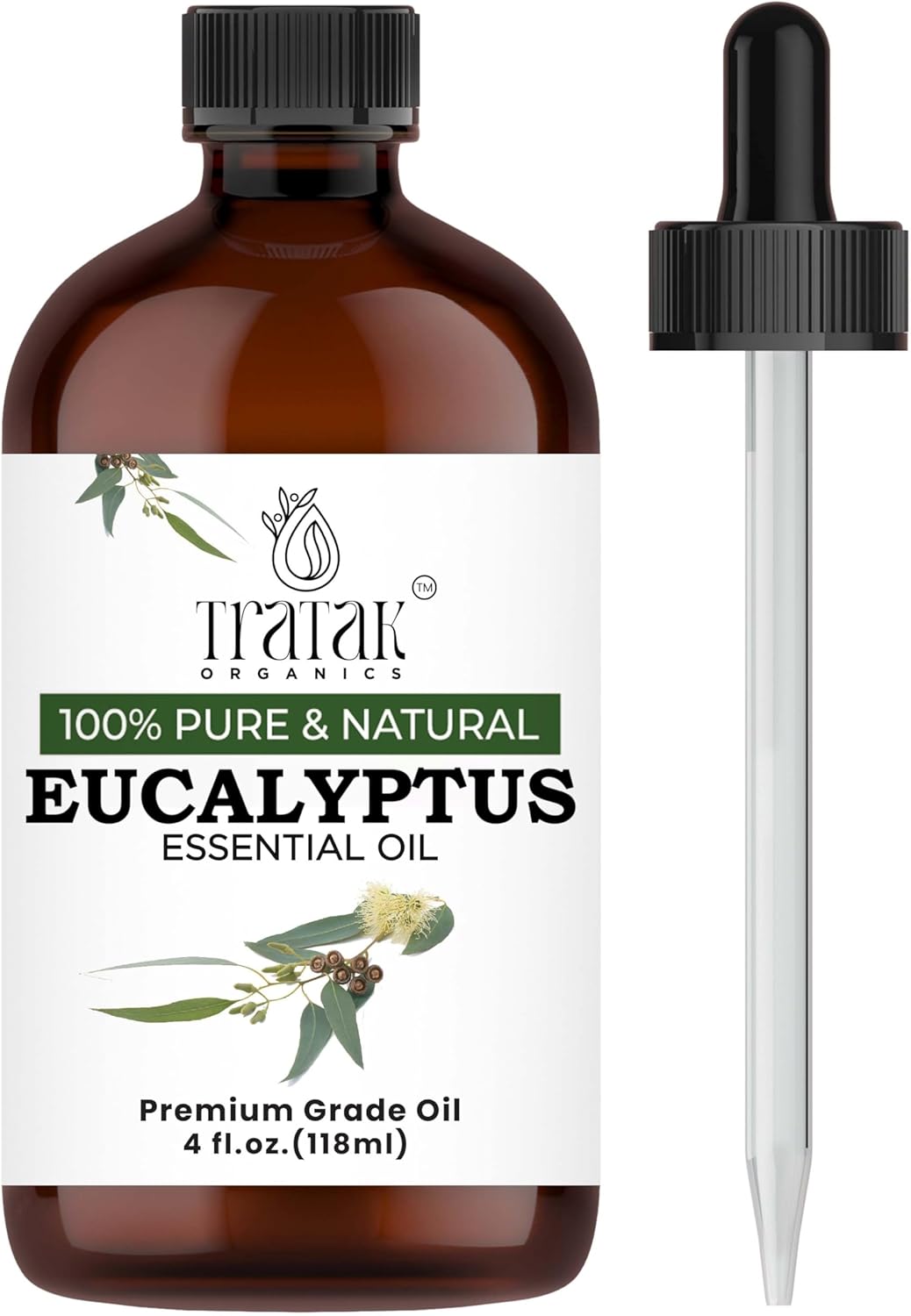 100% Pure Natural Undiluted Eucalyptus Essential Oil (4oz) Premium Therapeutic Grade Aromatherapy