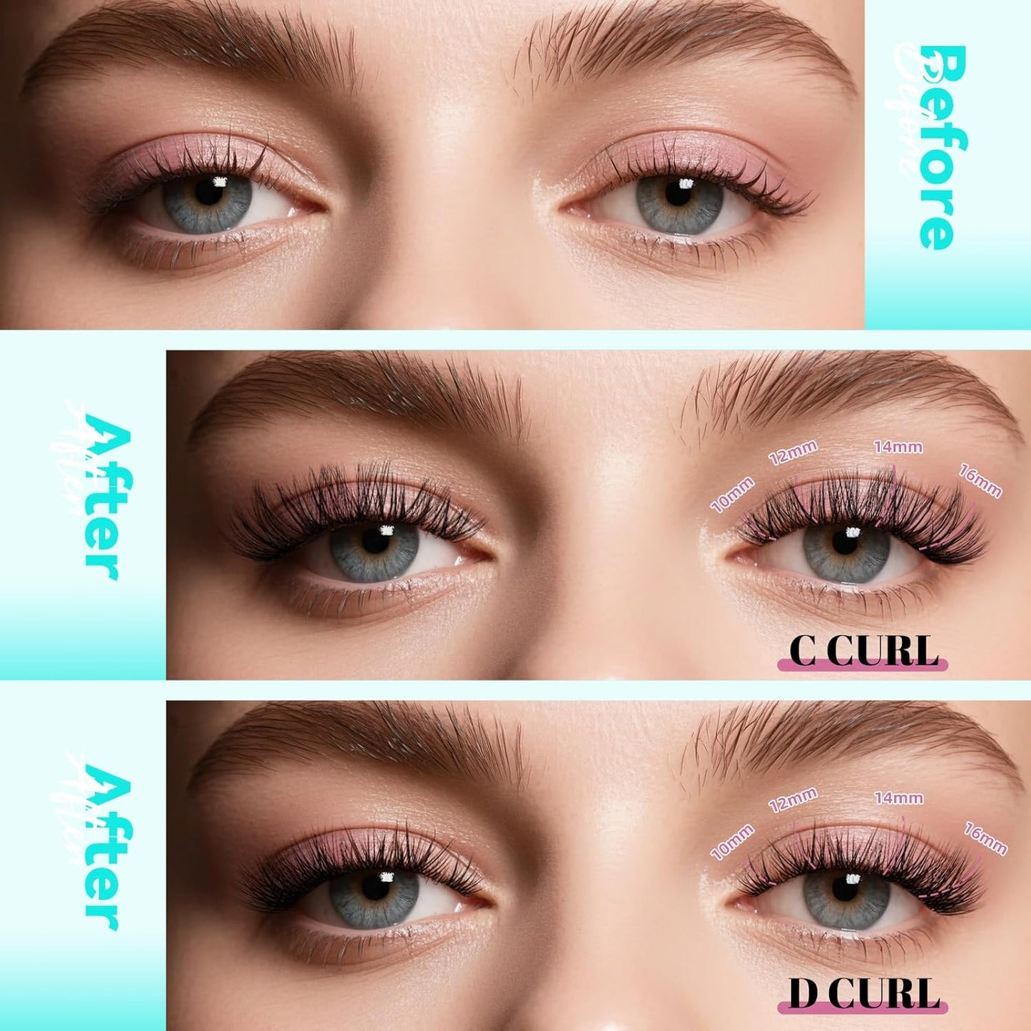 Wispy Lash Clusters Eyelash Extensions 144pcs Individual Lashes Cluster 14mm C Curl Fake Eyelash with Thin Band DIY Cluster Lashes At Home For Beginners (C-14mm)