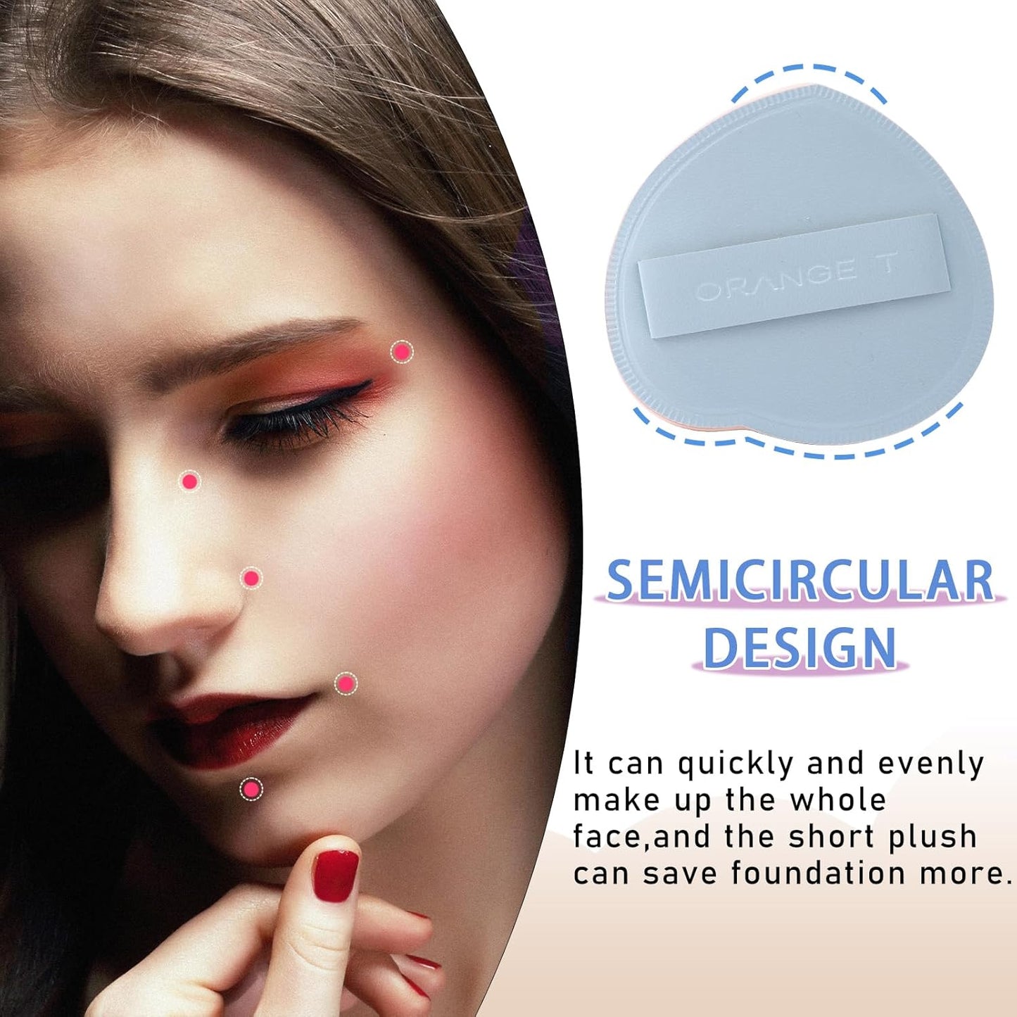 Lilystar 2Pcs Powder Puff Face Soft Makeup Sponge, Soft Triangle Powder Puffs Makeup Sponge Applicator Air Cushion Powder Puff for Liquid Foundation, Cream, Powder, Concealer (Blue,Pink)