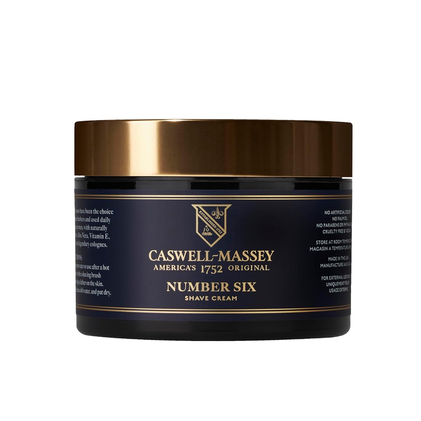 Caswell-Massey Number Six Shave Cream, Natural Men’s Shaving Cream for Smooth Beard Shaving, Soothing for Sensitive Skin, Made in USA, 8 Oz
