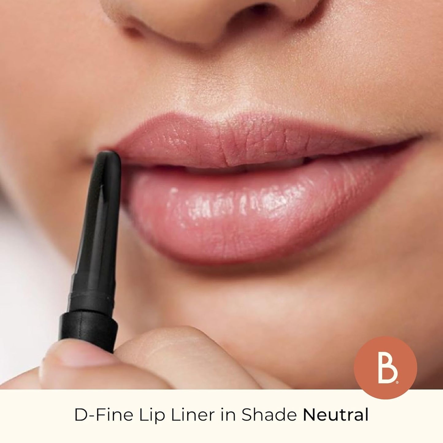 Beauty For Real D-Fine Lip Liner Pencil, Universal Warm - Universal, Long-Wear Shade - Define, Enhance & Perfect Lip Shape - Creamy Texture for Easy Application - No Sharpener Required - 0.012 oz