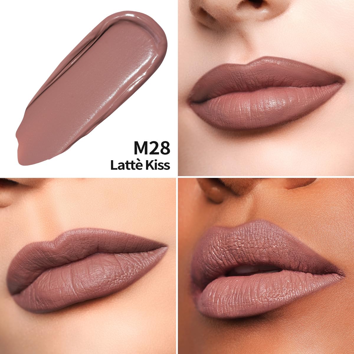 Oulac Matte Liquid Nude Lipstick for Women, Long Lasting Lipstick Waterproof Lip Stain, No Transfer, Creamy High Pigmented Formula with Rose Oil, Vegan & Cruelty-Free M28
