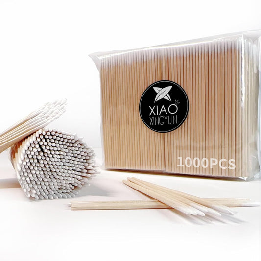 1000PCS Pointed Cotton Swabs - Precision Tip Cotton Swabs - 4 Inch Microblading Cotton Swabs - Microblading Cotton Buds for Eyebrow Eyelash Extensions, Makeup, Nails, Tattoo Permanent Supplies, Craft
