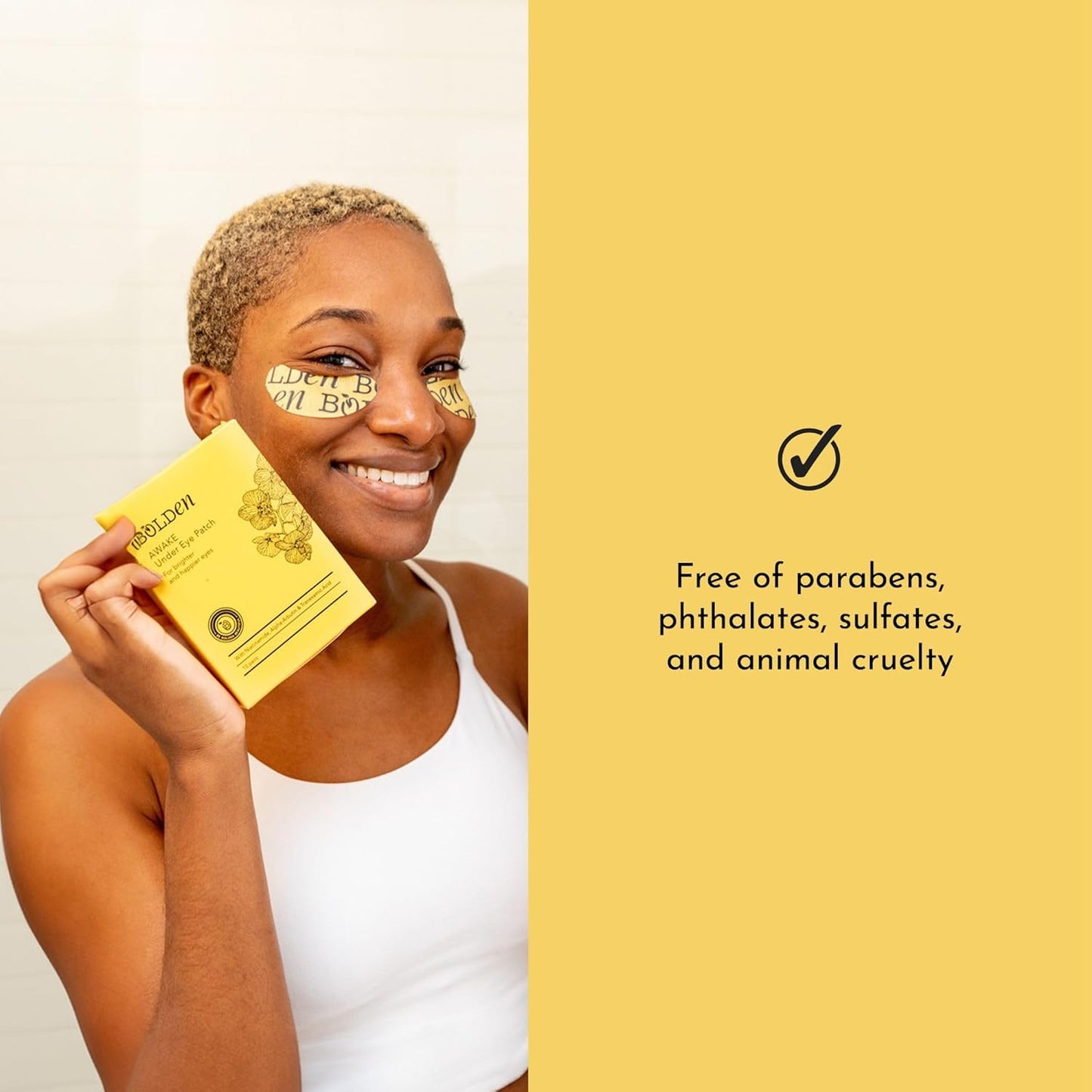 Bolden Awake Under Eye Patch | Eye Mask For Dark Circles, Puffiness & Discoloration | Brightening Eye Pads With Niacinamide, Alpha Arbutin, Tranexamic Acid & Vitamin C | 10 Pairs