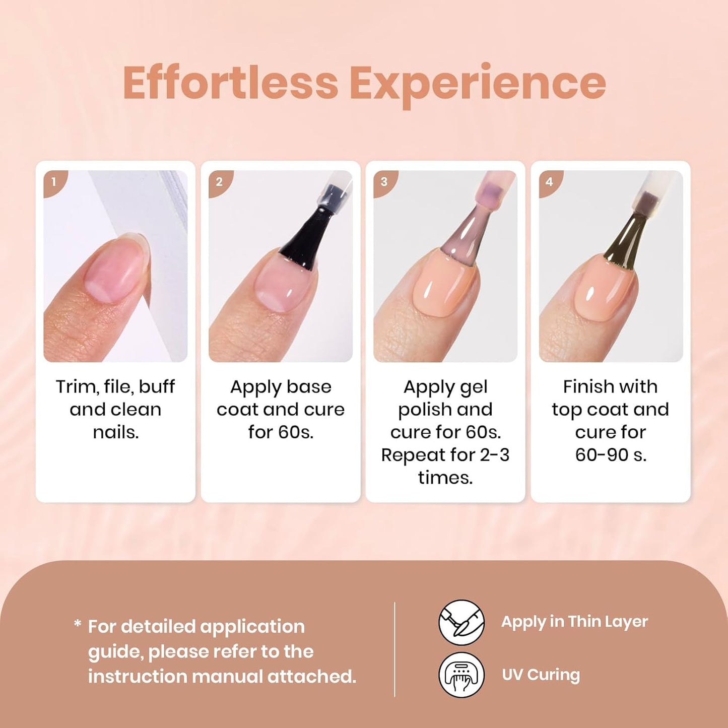 Beetles Nude Gel Nail Polish - 15ML Neutral Nude Pink Jelly Gel Polish Nail Concealer Sheer Translucence Effect Soak Off Uv LED Cashmere Nude French Nail Art Manicure Gift for Women