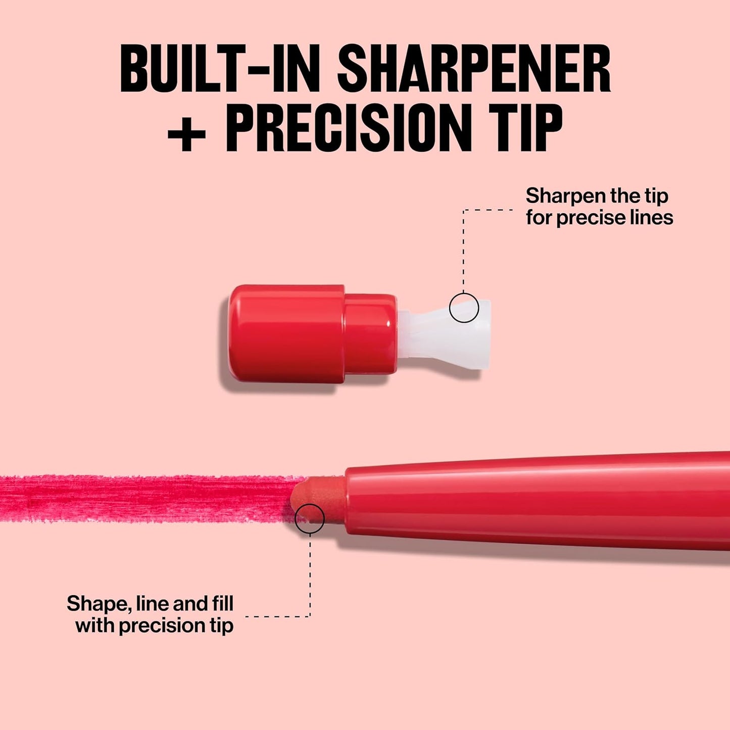 Revlon Lip Liner, Colorstay Face Makeup with Built-in-Sharpener, Longwear Rich Lip Colors, Smooth Application, 680 Blush'