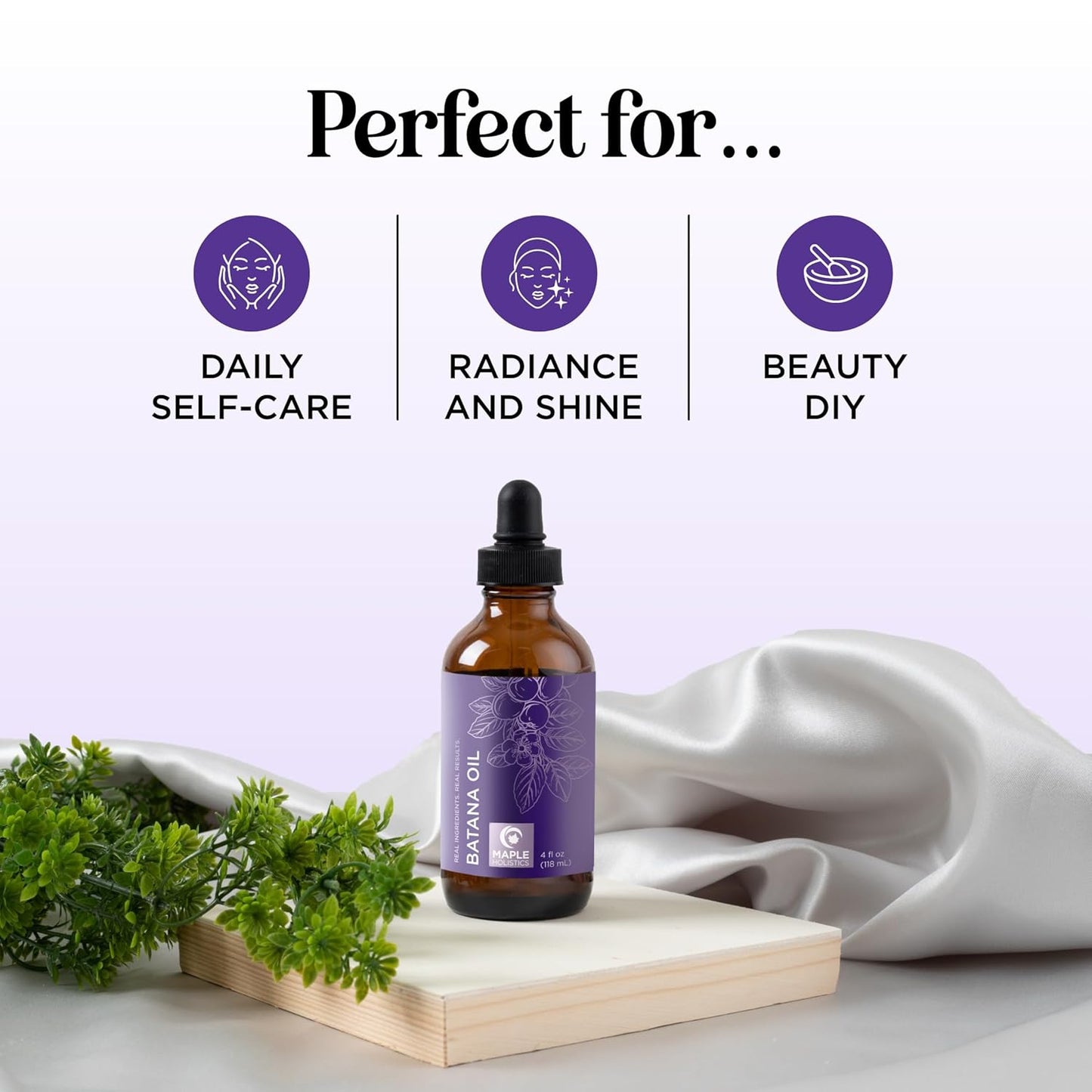 Pure Batana Oil for Hair Growth - Cold Pressed Unrefined Batana Oil for Hair Skin & Nails - Moisturizes & Nourishes to Support Radiance - Vegan Non-GMO Hexane Free Dermatologist Tested (4 Fl Oz)