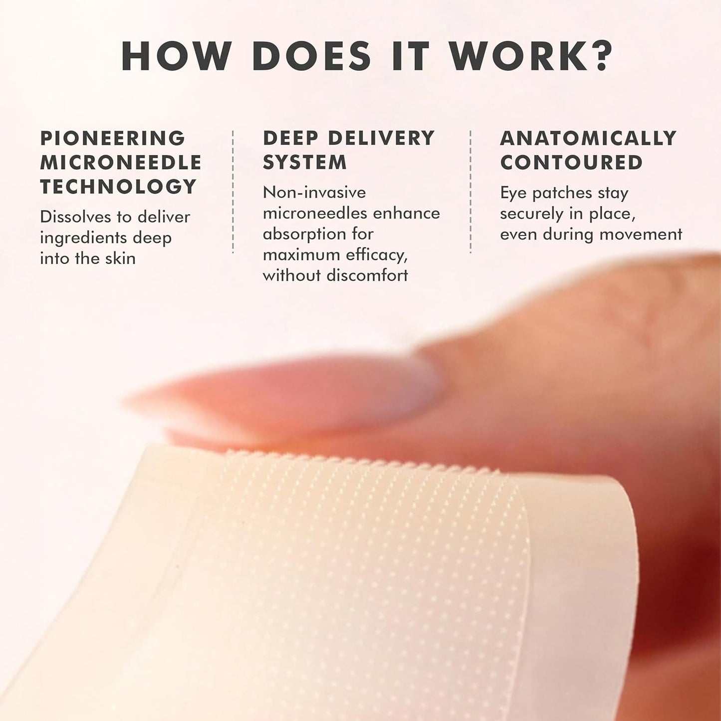 skyn ICELAND Dissolving Microneedle Under Eye Patches with 39% Hyaluronic Acid and Peptides, No Slip Overnight Eye Mask for Fine Lines, Wrinkles and Firming, Vegan, All Skin Types, 1 Pair