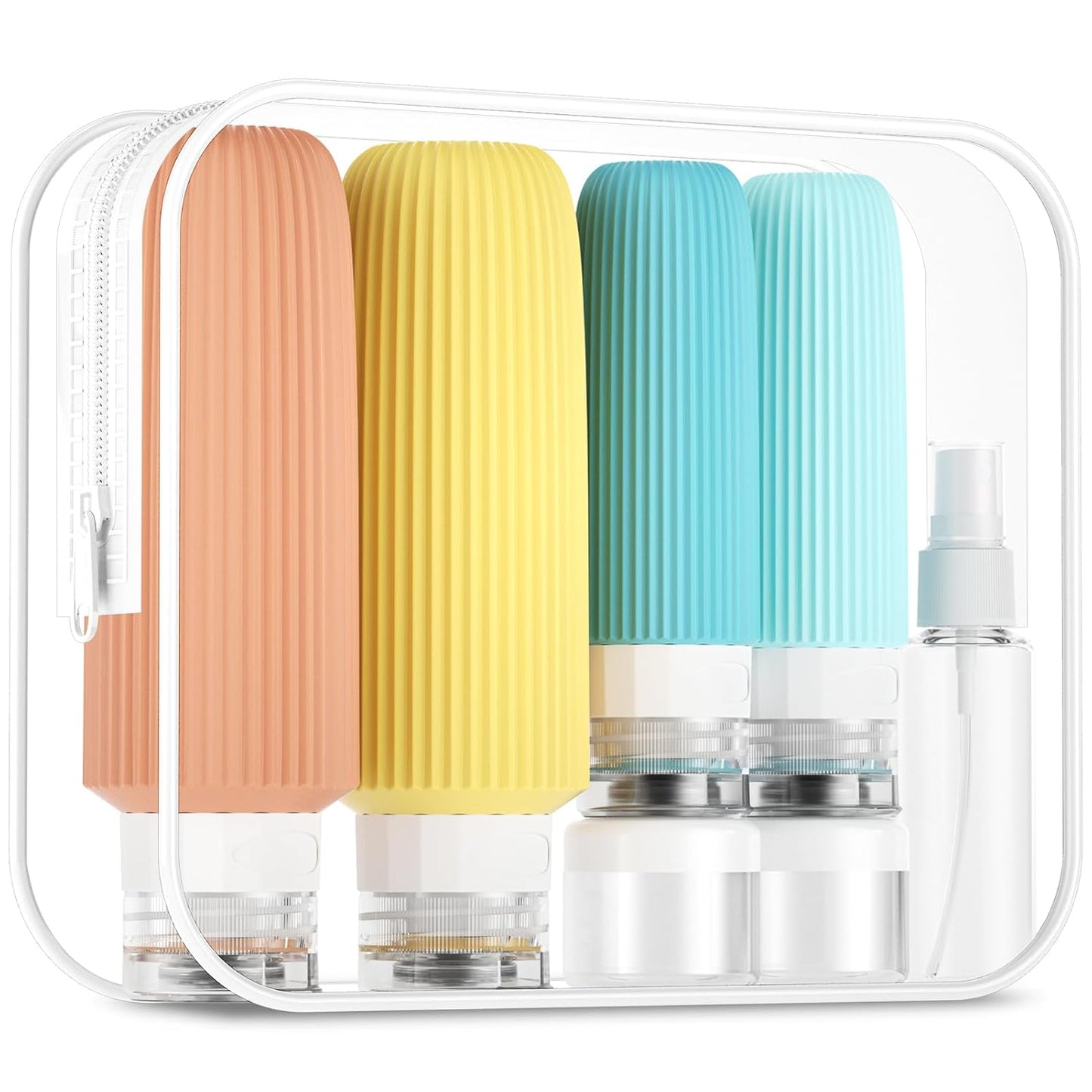 16 Pack Travel Bottles for Toiletries, Large 6oz Silicone Travel Containers jar for Toiletries, Leak Proof Refillable Liquid Shampoo And Conditioner Travel Essentials toiletry Bottles