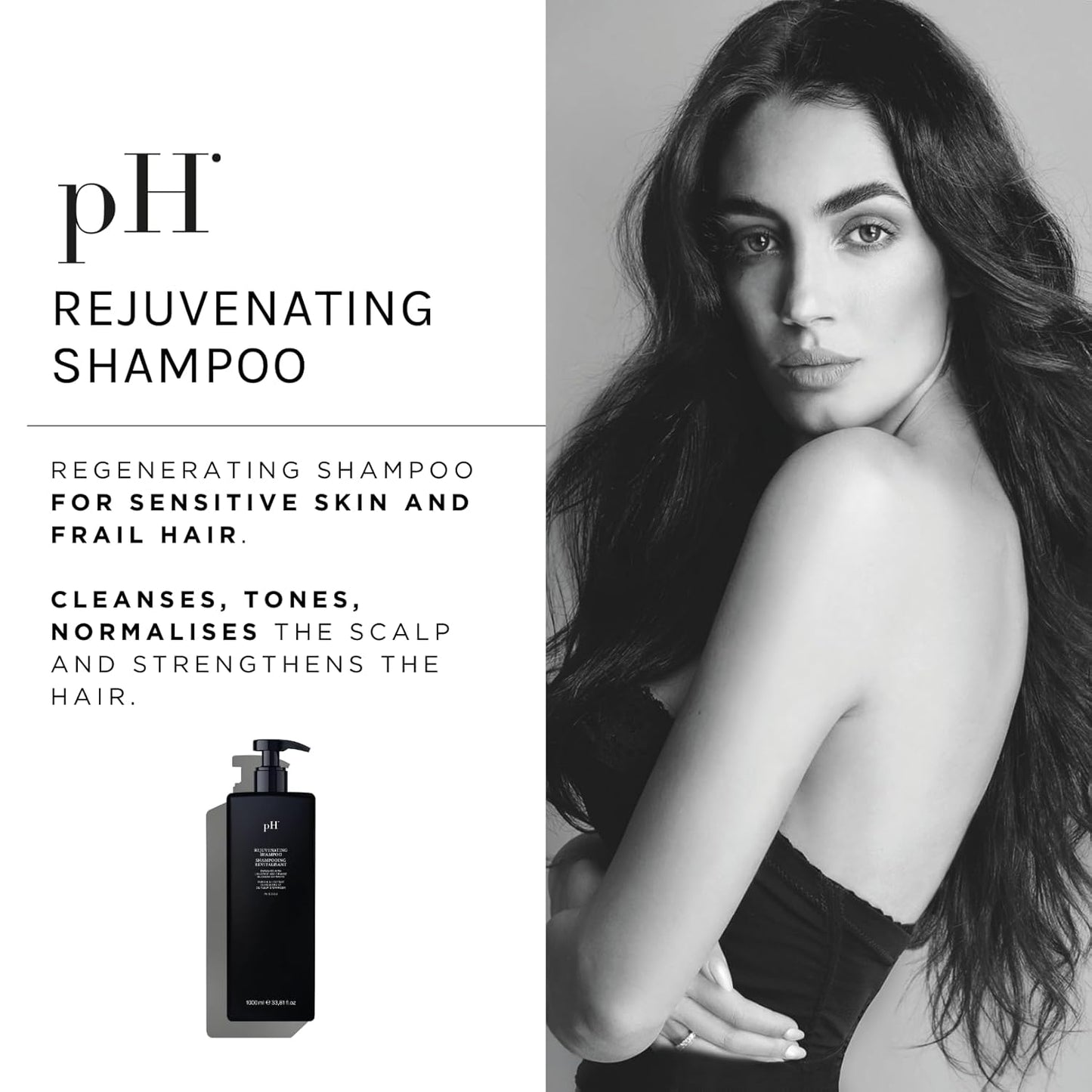 pH PURE HAIR Rejuvenating Hydrating Shampoo - Sulfate-Free Clarifying Natural Shampoo for Thinning, Hair Loss & Hair Growth Repair - 33.8 oz
