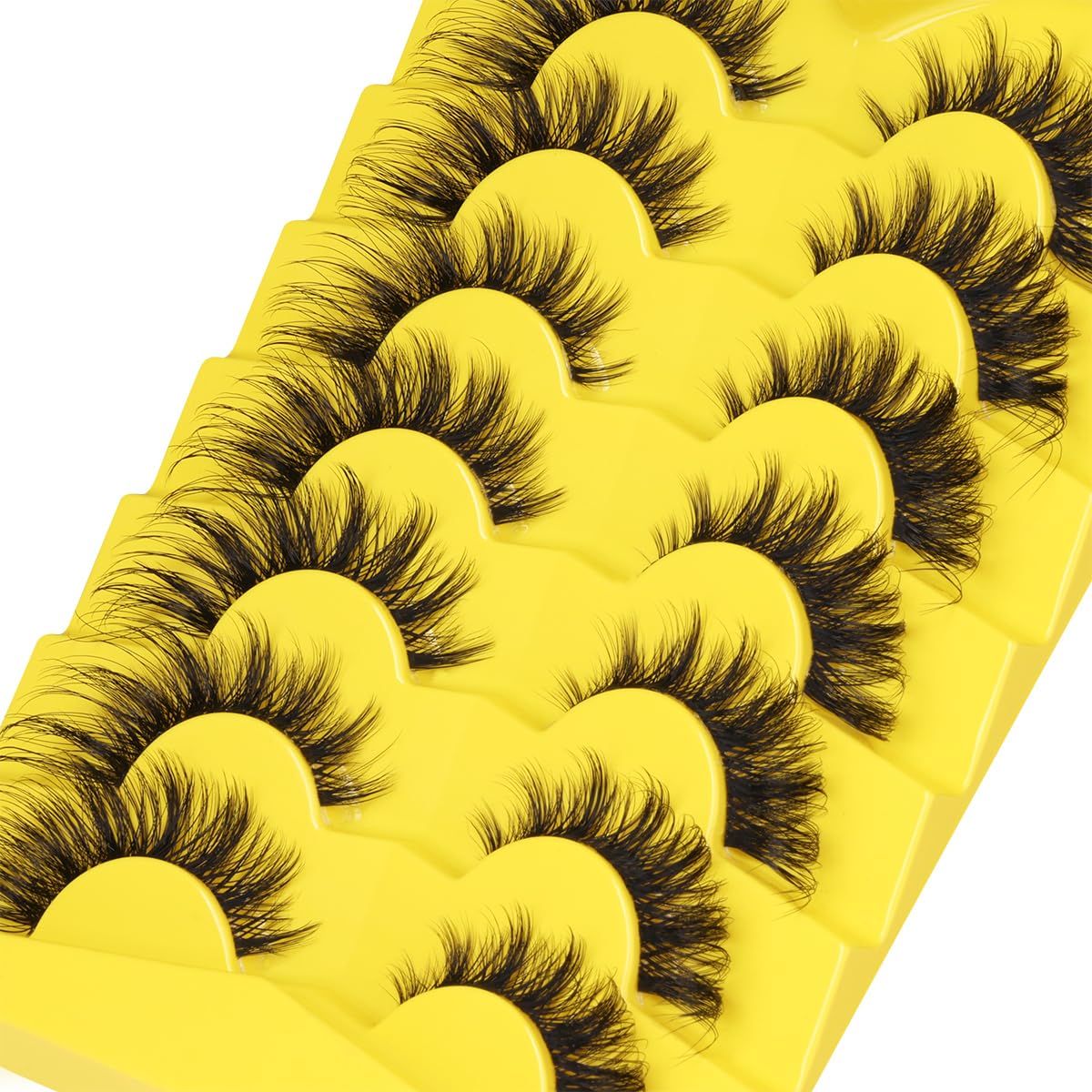 Fox Eye Lashes Wispy False Eyelashes Natural Look Clear Band Lashes 20mm 3D Mink Lash Cat Eye Spiky Strip Eyelashes Pack by Kiromiro