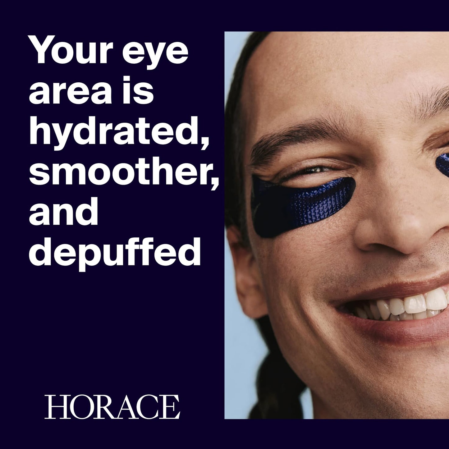 HORACE Anti-Fatigue Under-Eye Patches for Men - Dark Circle and Puffiness Reduction - Moisturising & Refreshing Hydrogel Treatment - Vegan and Silicon-free Skincare - Unscented, Pack of 5 Pairs