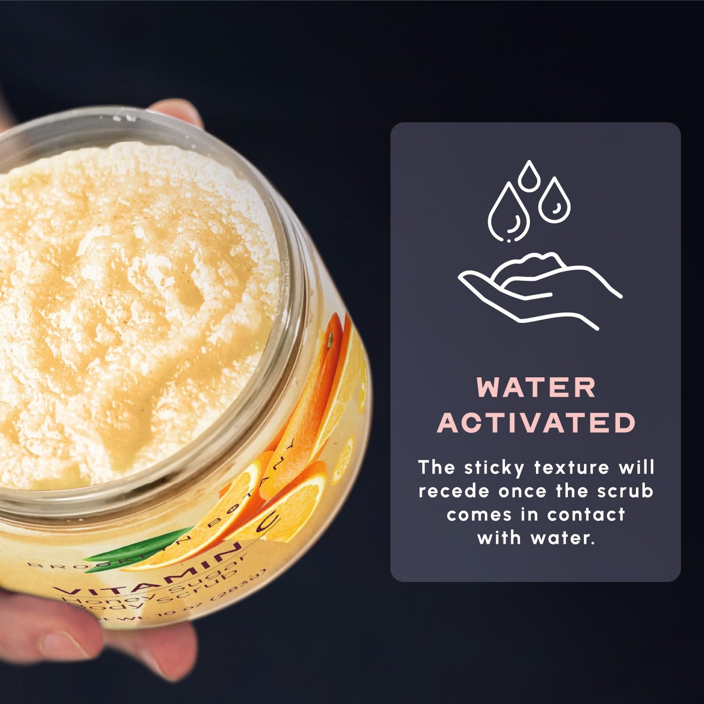 Brooklyn Botany Vitamin C Honey Sugar Scrub for Body 10 oz – Deeply Hydrating and Gently Exfoliating Body Scrub for Women and Men – Moisturizing and Nourishing the Skin