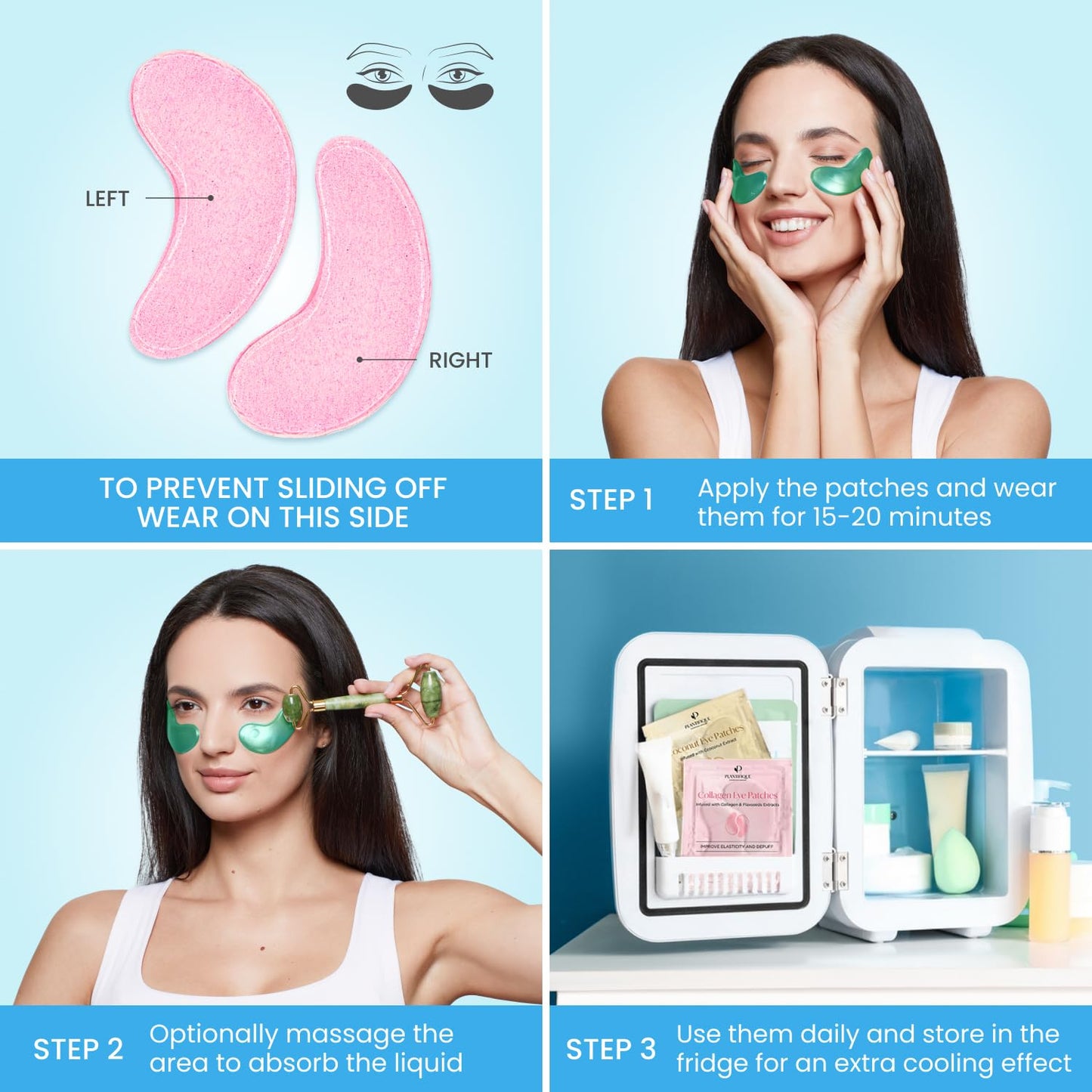 PLANTIFIQUE Superfood Under Eye Patches – 12 Pairs with Hyaluronic Acid for Dark Circles & Puffy Eyes – Anti-Aging Skincare Gel Mask, Gift for Women & Men