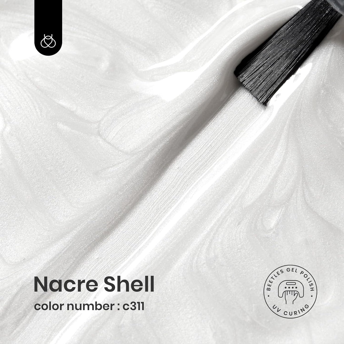 Beetles Pearl White Gel Nail Polish, 15ml 0.5Oz Pearl Shimmer White Mermaid Pearlescent Shell Nail Gel Polish Soak Off Uv Led Curing Requires Manicure Salon DIY Home Gifts for Wome