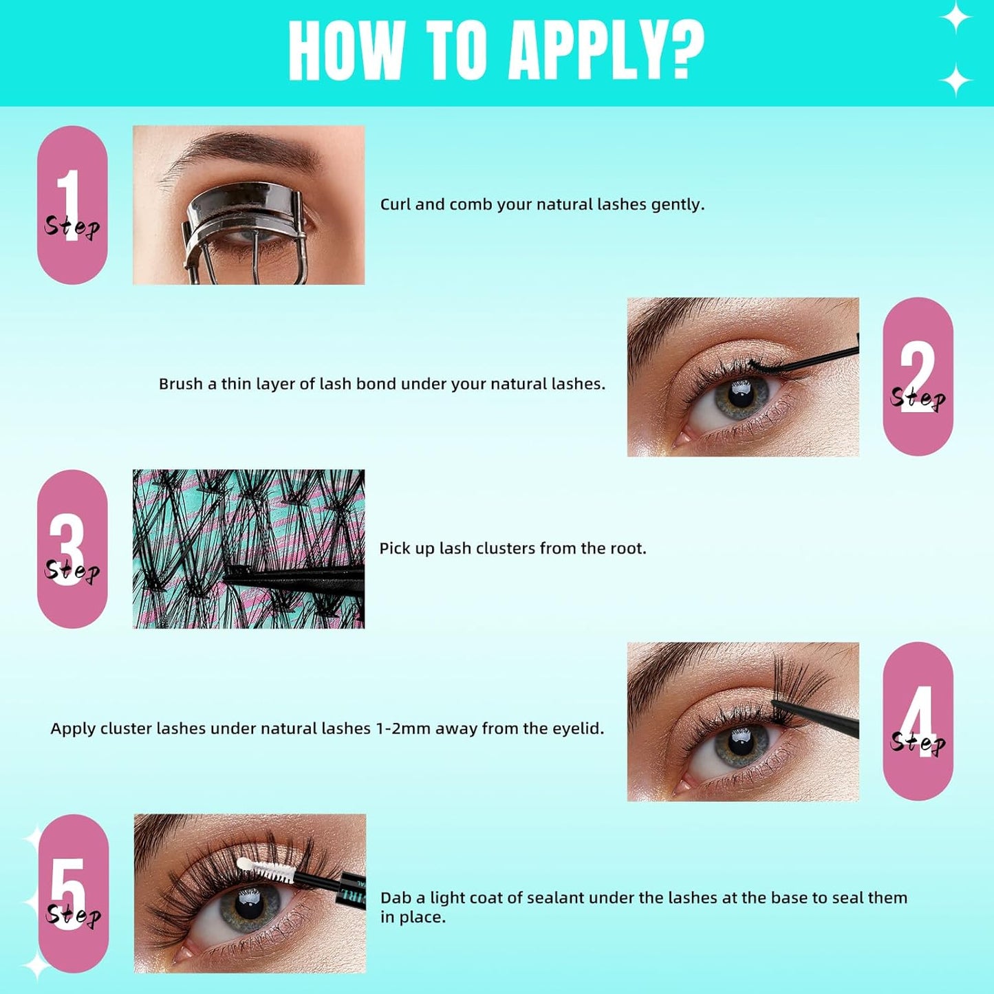 Lash Clusters Wispy 320PCS Eyelash Extension 40D 50D Cluster Lashes Individual Lashes DIY Lash Extension Natural Look Cluster Eyelash Extensions Soft False Eyelashes at Home for Beginners(D-14mm)