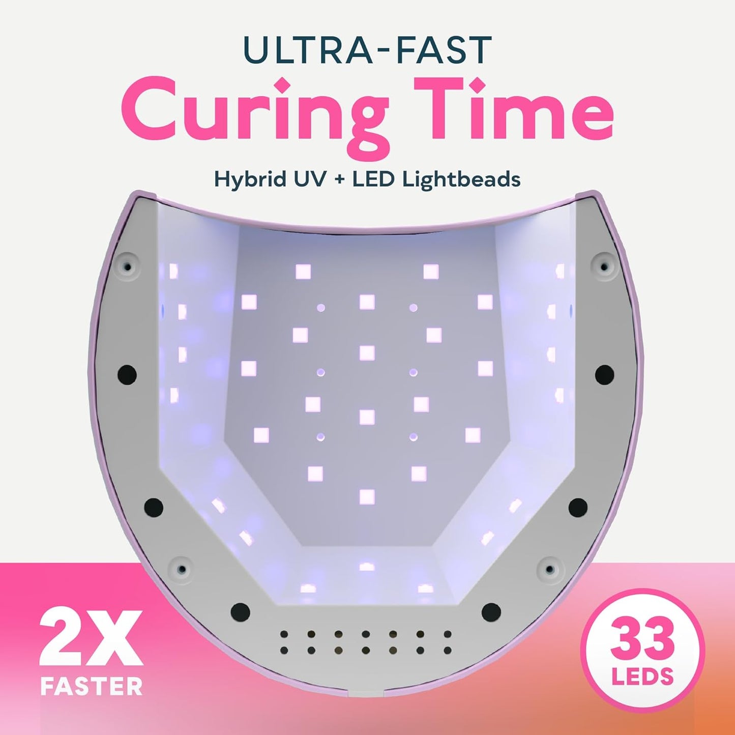 SUNUV UV LED Light for Nails, Nail Dryer for Gel Polish with Auto Sensor, 33 LEDs 4 Timers Settings SUN2C Purple