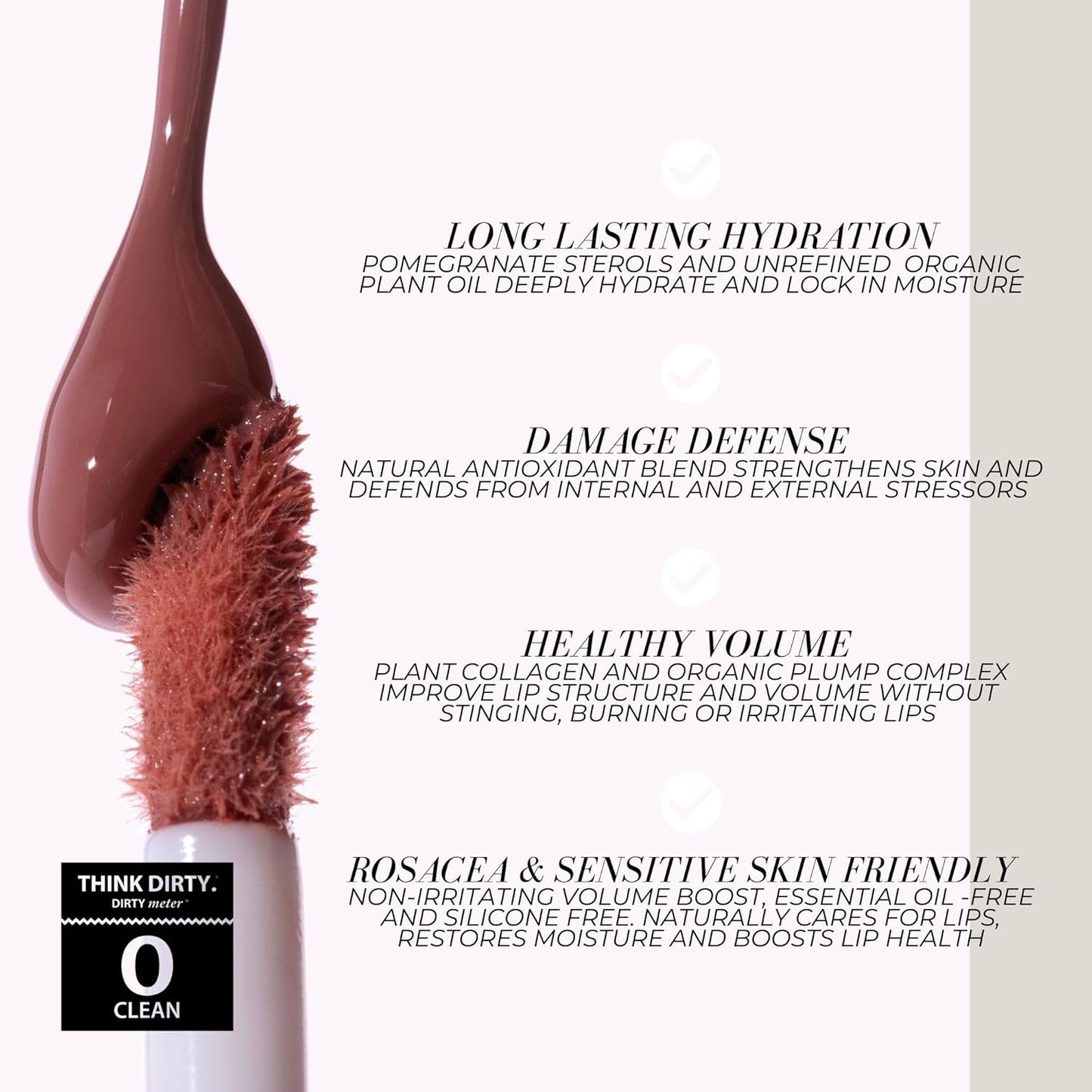 FITGLOW Beauty Lip Colour Serum | Hydrating Lip Gloss | Plumping Anti-Aging Lip Treatment | Natural Shine with Pomegranate Sterols & Collagen | Buildable Color for Dry Chapped Lips | Coco - 10g