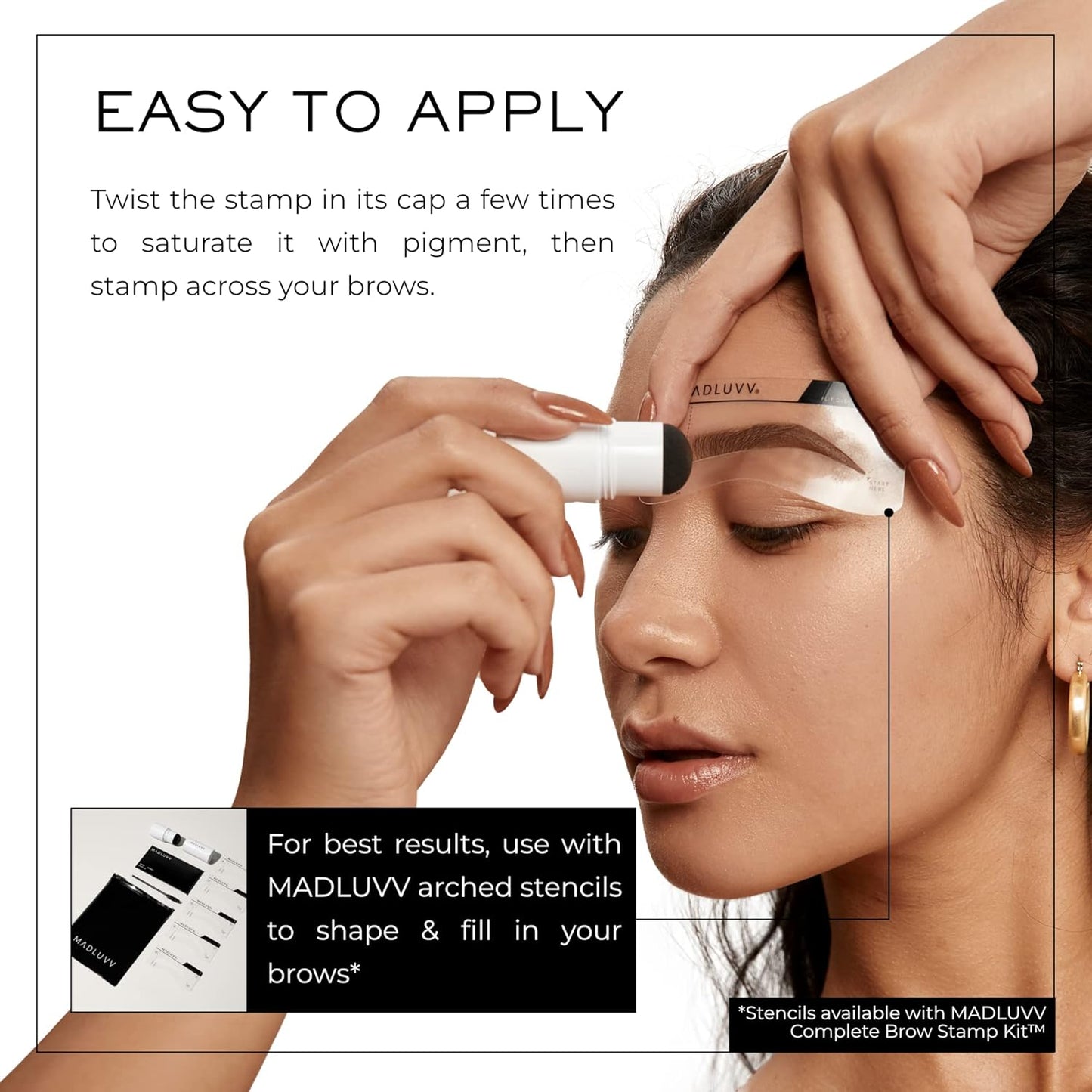 MADLUVV Brow Stamp Refill* - Color Stamp for Brows & Root Touch Up for Women & Men, Instantly Conceal Hair Loss, Grey Hair, Thinning Hair with Stain-Proof/Smudge-Proof Powder Formula (Taupe)