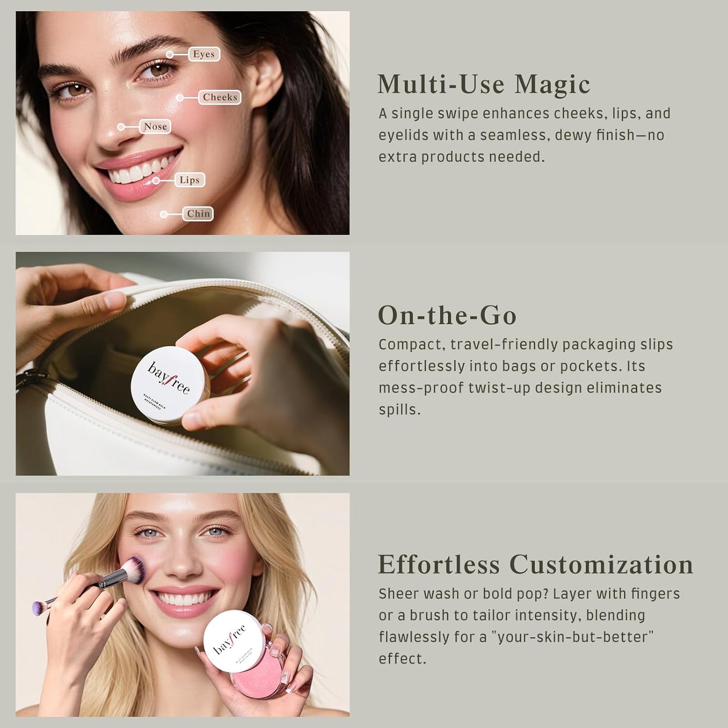 Multi Glow Balm, Cream Blush for Cheeks, Blush Balm Face Makeup, Radiant Finish, Hydrating, Creamy, Lightweight & Blendable Color, Face Makeup, 0.63 Oz (Peony Garden)