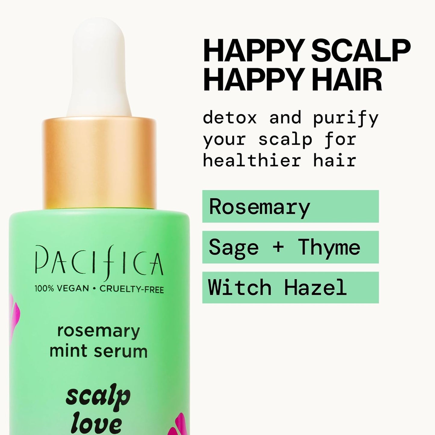 Pacifica Serum and Scalp Scrub Set – Rosemary Mint Scalp Love with Witch Hazel for Detox and Dry Itchy Scalp Relief, Vegan & Cruelty-Free, 2 oz & 4 oz (Set of 2)