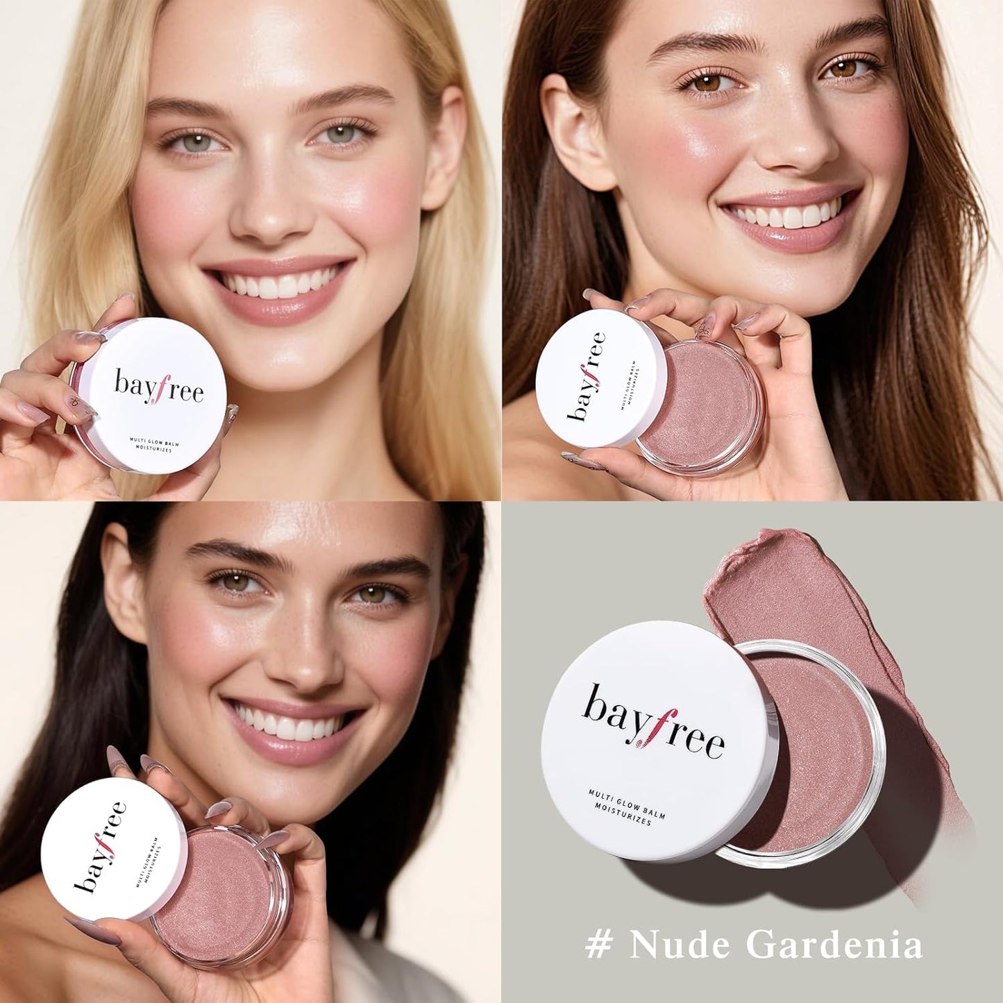 Multi Glow Balm Set, Cream Blush with Double-ended Brush, Radiant Finish, Hydrating, Creamy, Radiant Finish, Lightweight & Blendable Color, Face Balm