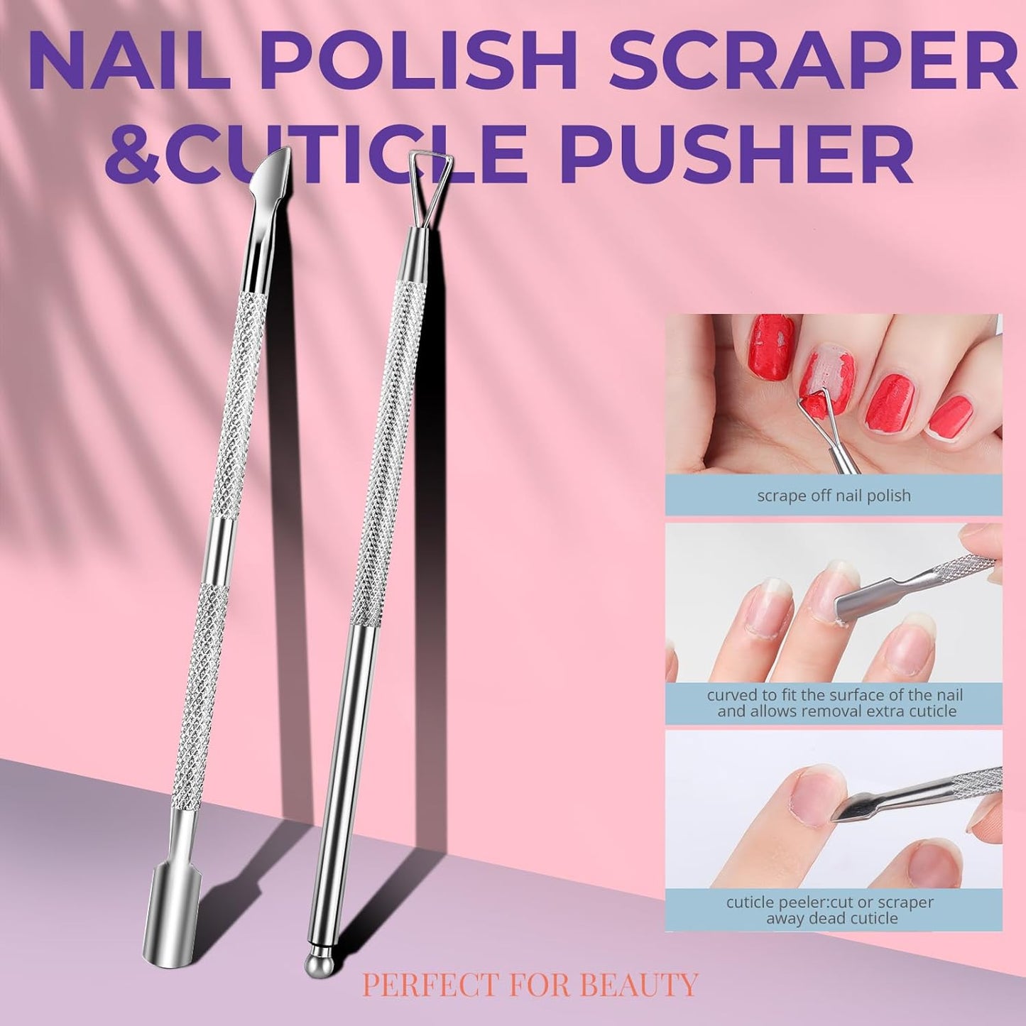 Teenitor 10Pcs Nail Soaking Bowl Kit 2 Soak Off Bowl Nail Soaking Bowl Acetone Proof Soak Off Gel Polish Remover Bowl, Manicure Bowl Cuticle Peeler Scraper Cuticle Oil Nail File and Buffer Nail Brush