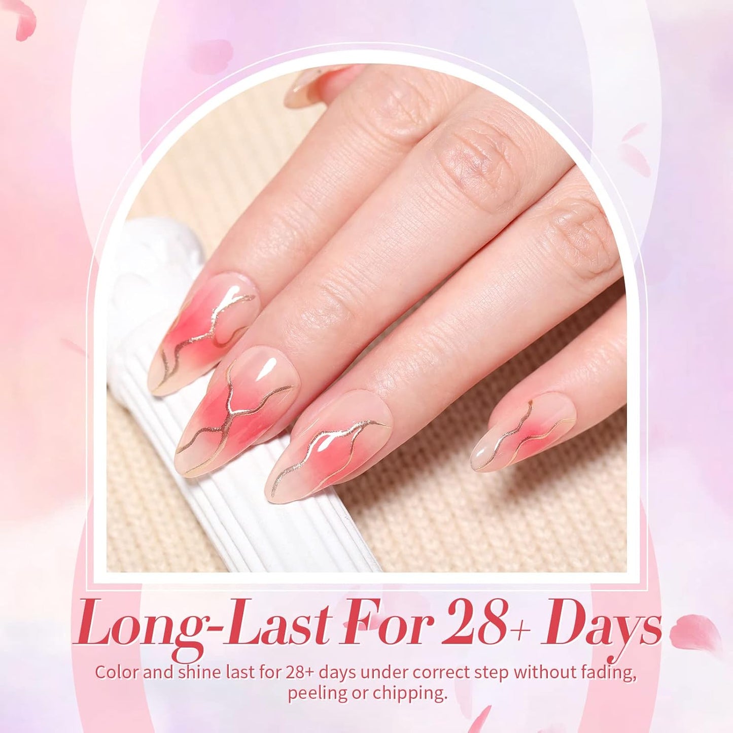 Born Pretty Jelly Nude Pink Gel Nail Polish Sheer Transparent Gel Polish 6Colors Soak Off U v Light Cure Gel Polish Kit for Salon and Nail Art DIY at Home