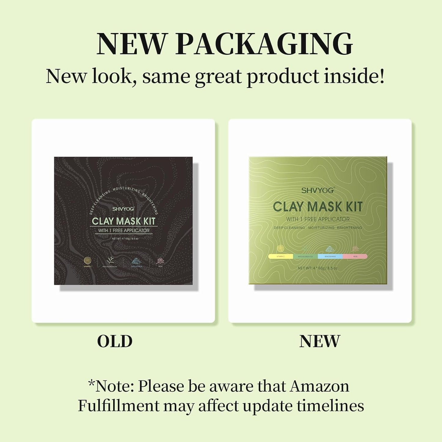 4 Pcs Clay Facial Mask Set - Turmeric, Vitamin C, Green Tea, Dead Sea Mud, and Rose Clay Skin Care Mask for Deep Cleansing, Moisturizing, and Refining Pores - 240g