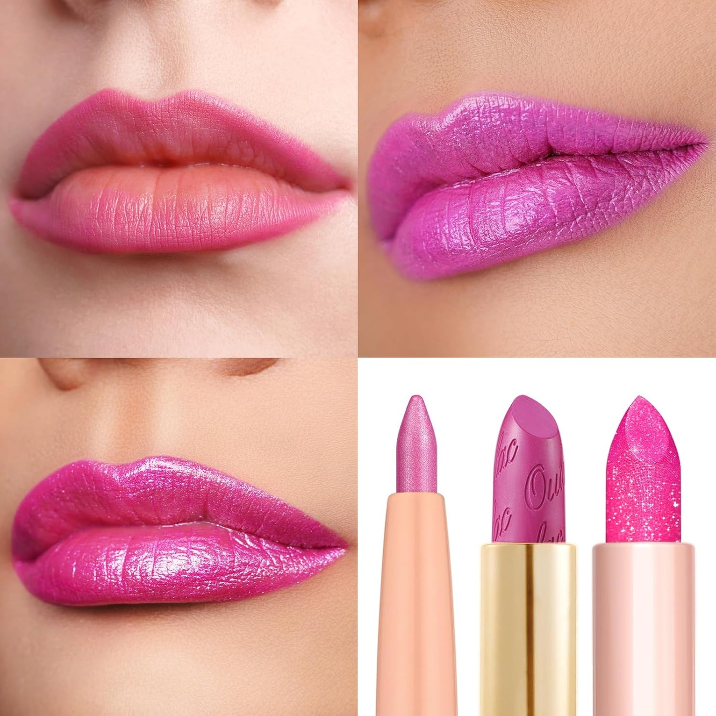 Oulac Lipstick & Lipliner Set 3PCS High Impact Lipcolor with Moisturizing Formula, Vegan Beauty, Full-Coverage Lip Color, Gift Lipstick for Women, LL09+15+D02