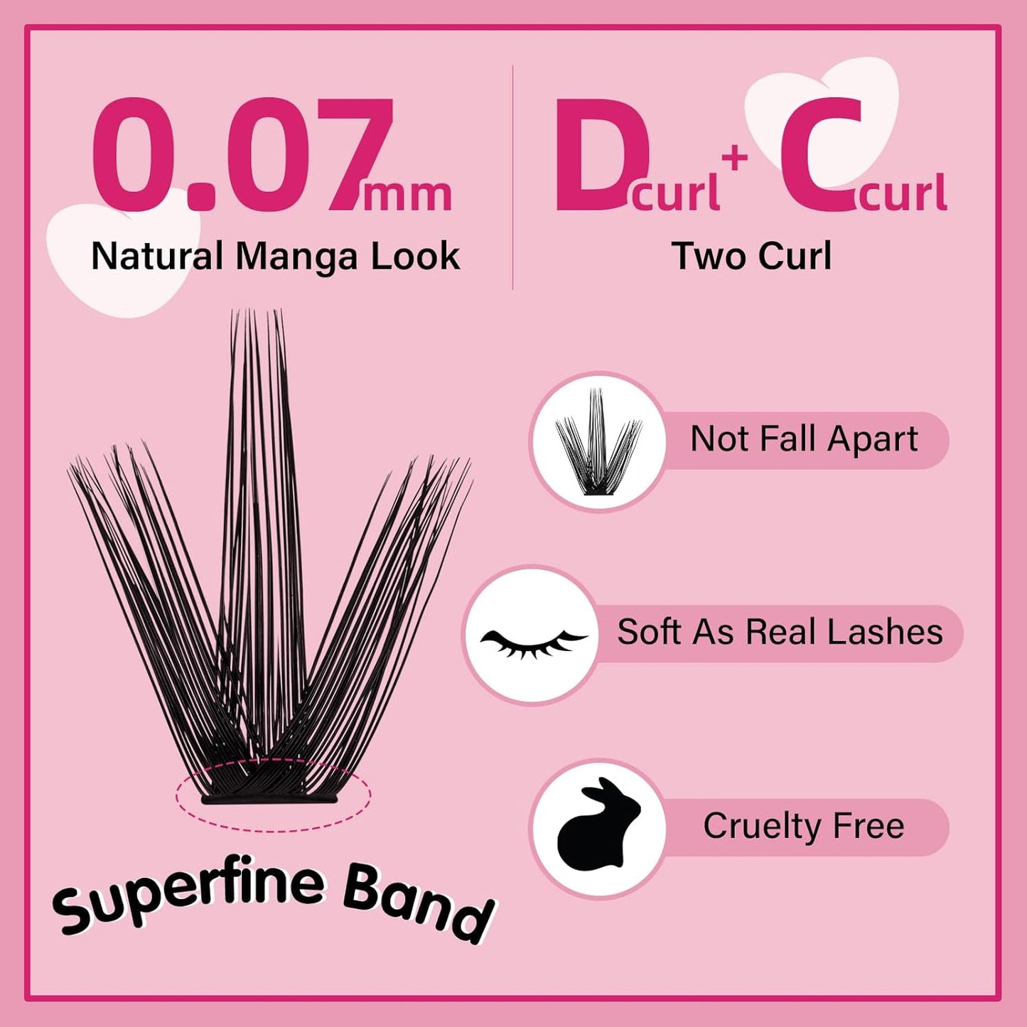 280 Pcs Individual Lashes 50D Mixed Lash Clusters Devil Style Lashes That Look Like Eyelash Extensions Wispy Lashes DIY Individual Lashes At Home (50D-D-8-16mix,Manga)