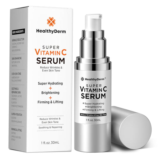 Super Vitamin C Serum for Women Over 70: Niacinamide, Vitamin C, Hyaluronic Acid, Peptides, Vitamin E, Caffeine, Bakuchiol, Hydrating, Lifting, Face Wrinkle & Age Spots Reduction