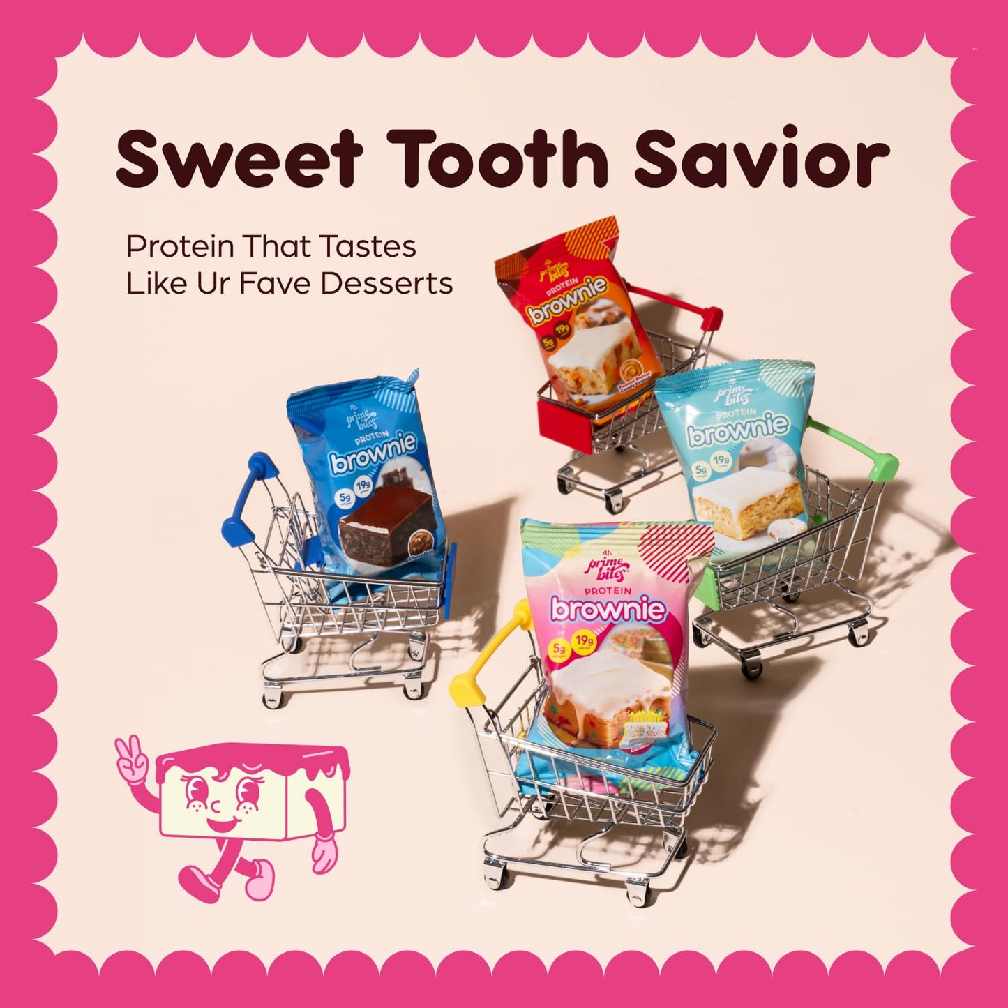 Prime Bites Protein Brownie from Alpha Prime Supplements | High Protein, Collagen Fortified Low Sugar Treat | Delicious Snack | 12 Bars per Box (Blueberry Cobbler)