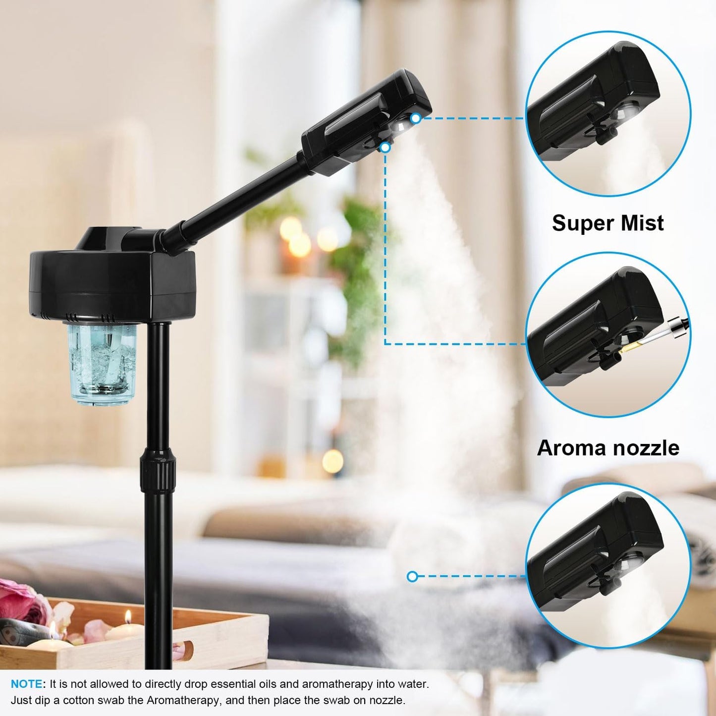 Professional Facial Steamer, Face Steamer with Hot Mist, Esthetician Facial Steamer Salon Spa Beauty Skin Care Equipment