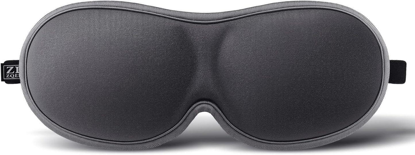 Slim 3D Sleep Mask for Side Sleepers, Blackout Sleeping Mask for Men, Women & Girls, Zero Eye Pressure, Ultra Soft Eye Masks for Sleeping, Perfect for Travel, Nap, Meditation, Airplane (Gray)