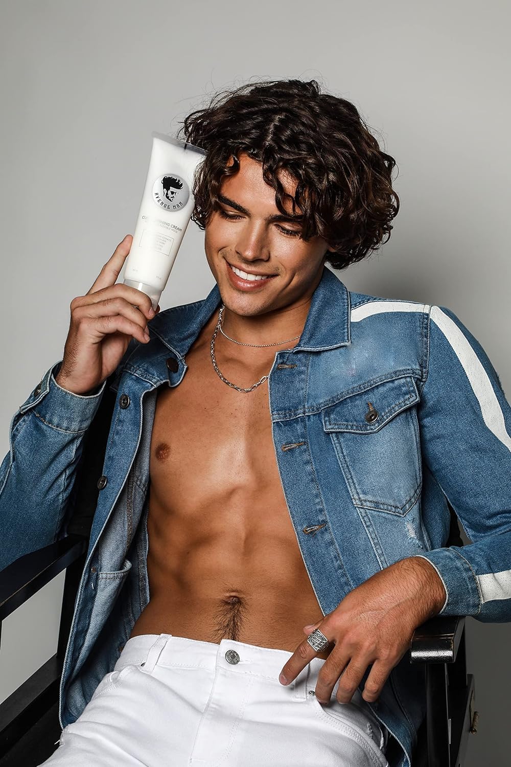 Avenue Man Curl Defining Cream - Unscented Hold Forming Curl Cream for Men with Keratin, Acai & Herbal Extracts - Frizz Control, Humidity Resistant, Lightweight Texture - Curly Hair Products for Men