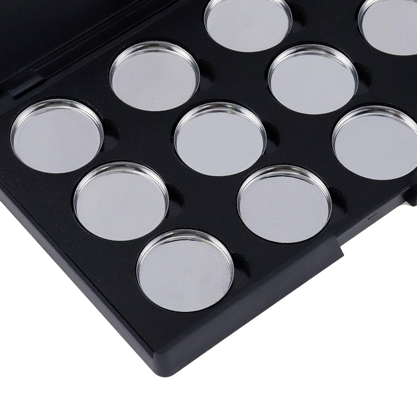 Empty Magnetic Eyeshadow Palette Eyeshadow Case DIY Makeup Palette Makeup Container Organizer, Fit 26mm Round Metal Pans (12 Grids)