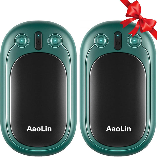 AI Hand Warmers Rechargeable, AaoLin 2 Pack Electric Hand Warmers Reusable, 12Hrs Long Heating, Portable Pocket Handwarmer Great Gift for Outdoors, Camping, Golf, Hunting Gear