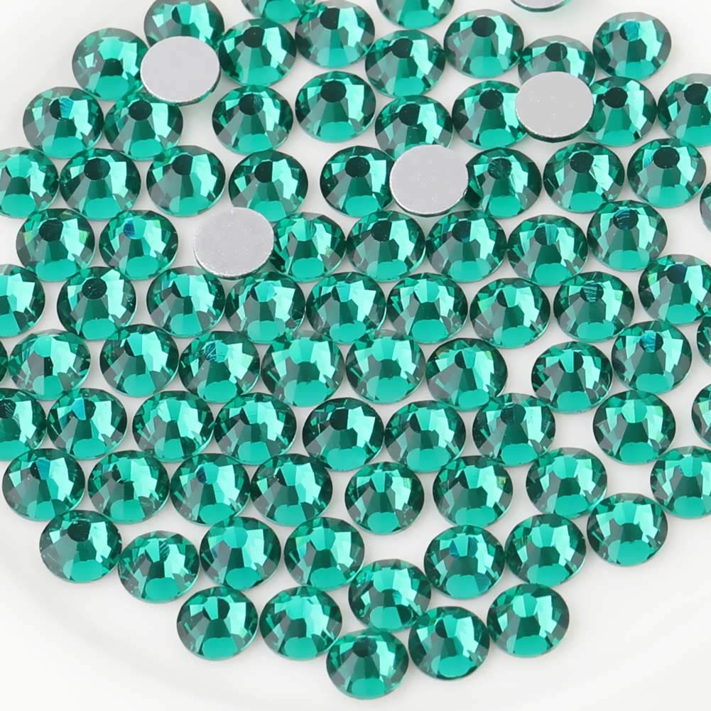 beadsland Flat Back Crystal Rhinestones Round Gems, Blue Zircon (2.7-2.8mm) SS10/1440pcs