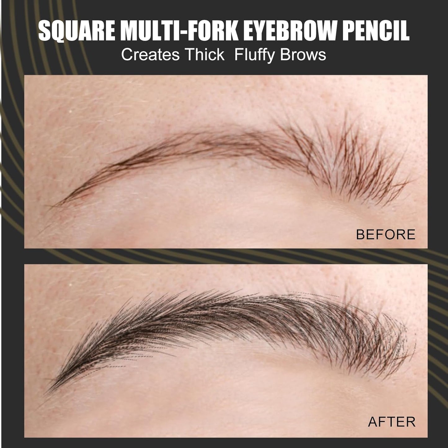 Microblading Eyebrow Pen Hair Stroke Brush, Waterproof Liquid Eyebrow Pencil for Women, Shapes & Fills Hair-Like Looking Brows, 24hrs Long-Lasting, Easy to Use, Multiple Uses, Gifts for Her,Soft Black