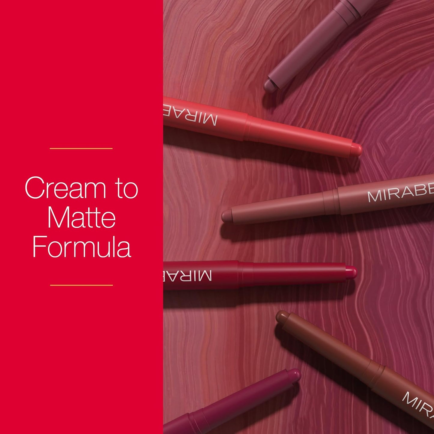 Mirabella - Velvet Matte Lip Crayon, Retractable Highly-Pigmented 2-in-1 Makeup, Long-Lasting Hydrating Lipstick Crayon + Lip Liner, Moisturizing Cream-to-Matte Lipcare Formula, Mystic Mauve