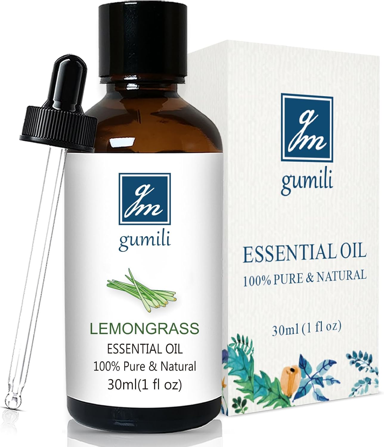 Lemongrass Essential Oil 1 Oz – 100% Pure Natural Lemongrass Oil for Diffuser, Skin, Body, Spray, Massage & DIY, Fresh Citrus Aroma