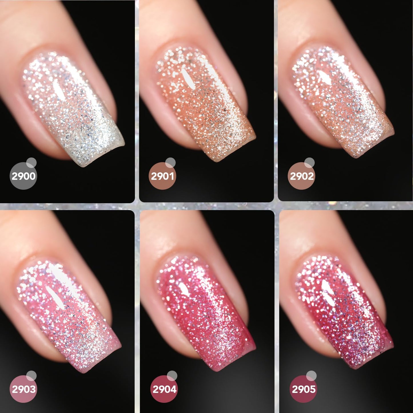 GAOY Chrome Glitter Cat Eye Gel Polish Set of 6 Colors with Free Magnet UV LED Soak Off Nail Polish Home DIY Manicure Nail Salon Varnish