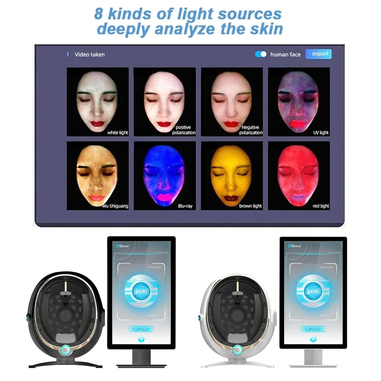 Professional Skin Analyzer Machine - Cobbawe Facial Skin Detection & Analysis for Healthy Skin Care （MJ-W-21.5）