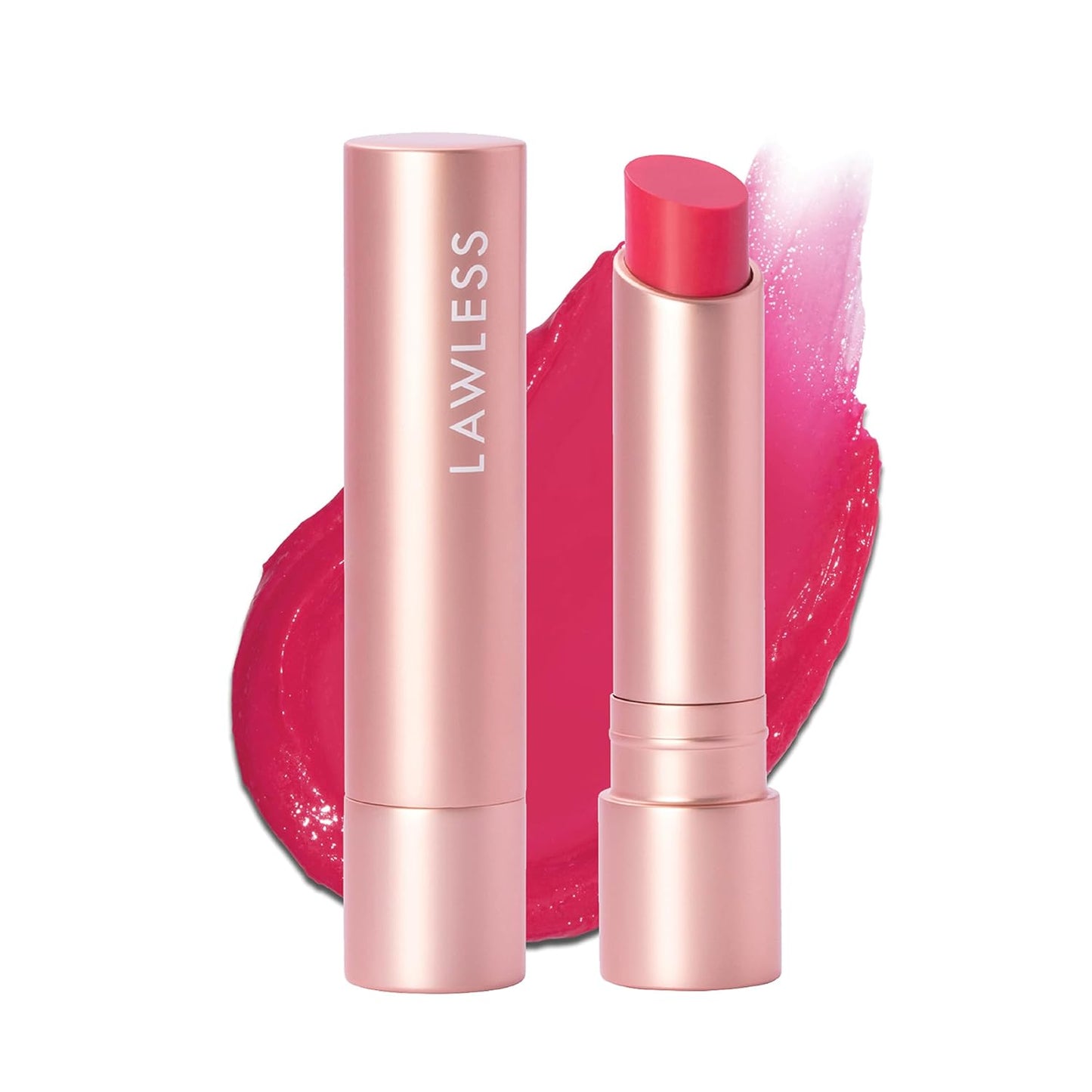 LAWLESS Forget the Filler Lip Plumping Line Smoothing Tinted Balm, Juicy Watermelon, Pink, 0.1 Ounce / 2.9 ml
