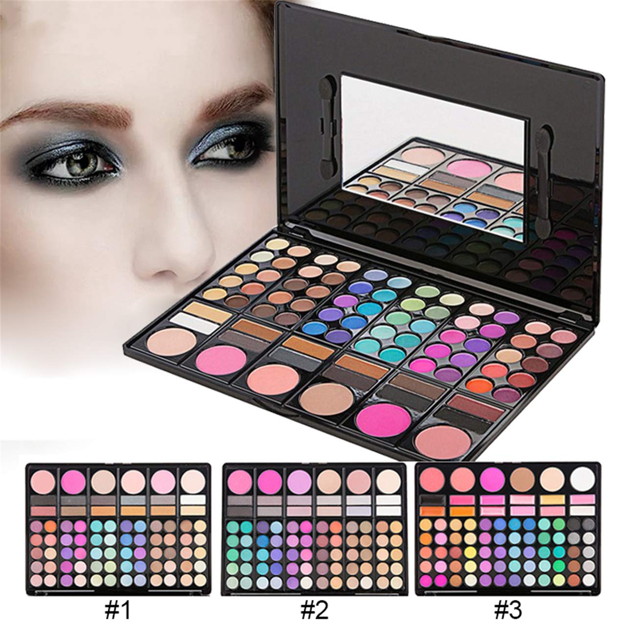 Pro Makeup Gift Set All In One Makeup Palette Cosmetic Contouring Kit 78 Colors Eyeshadow Palette with Blush, Face Powder and Lip Gloss #1 - Ideal Gift for Holiday